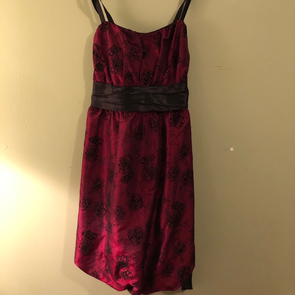 Torrid Dark Red dress with black flowers